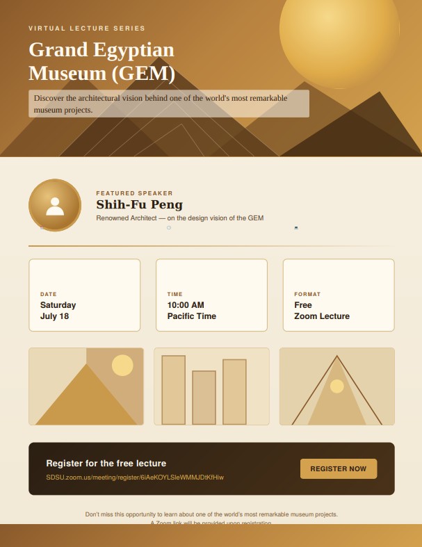 Grand Egyptian Museum (GEM) Virtual Lecture cover